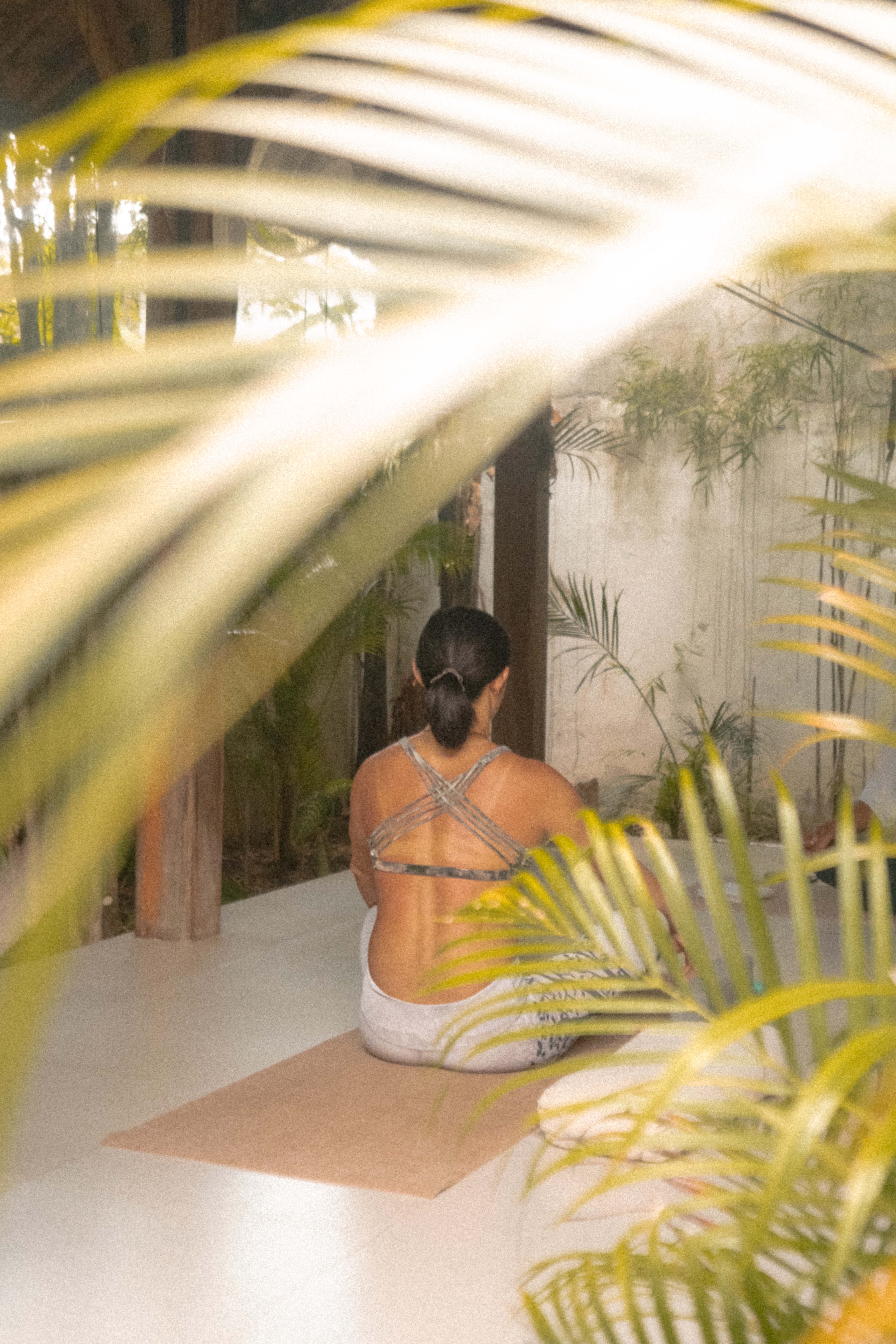 Yoga retreat photography — morning practice outdoor session